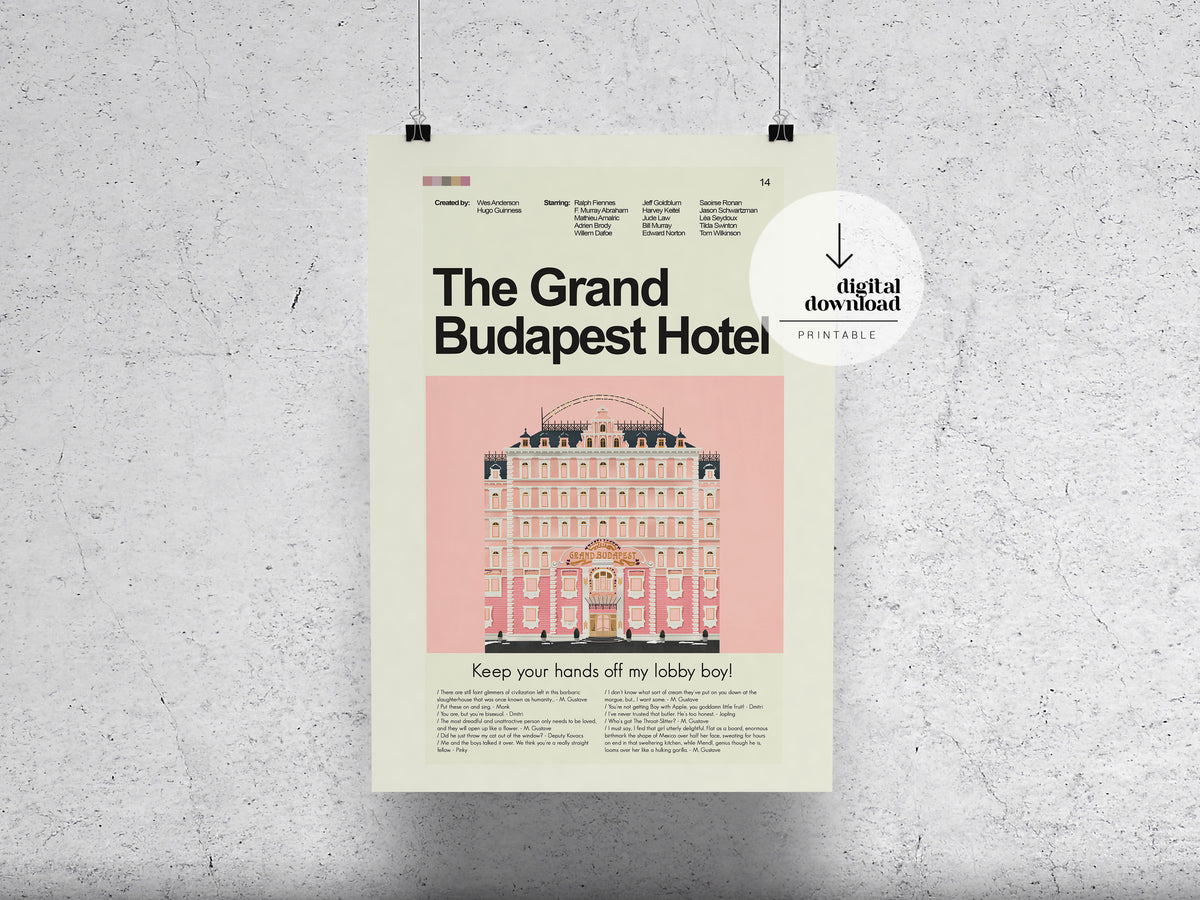 The Grand Budapest Hotel | DIGITAL ARTWORK DOWNLOAD