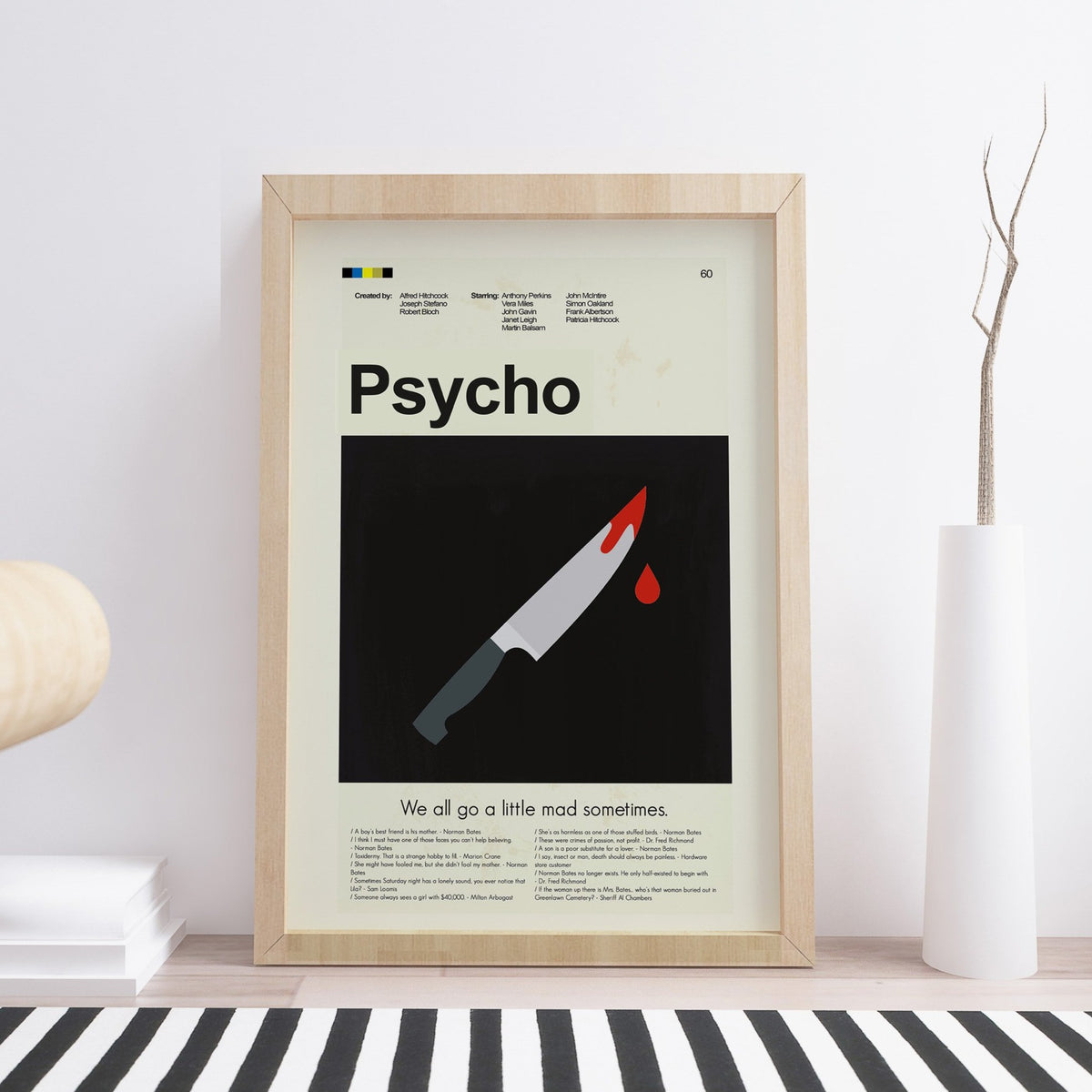 Psycho Inspired Mid-Century Modern Print | 12"x18" or 18"x24" Print only