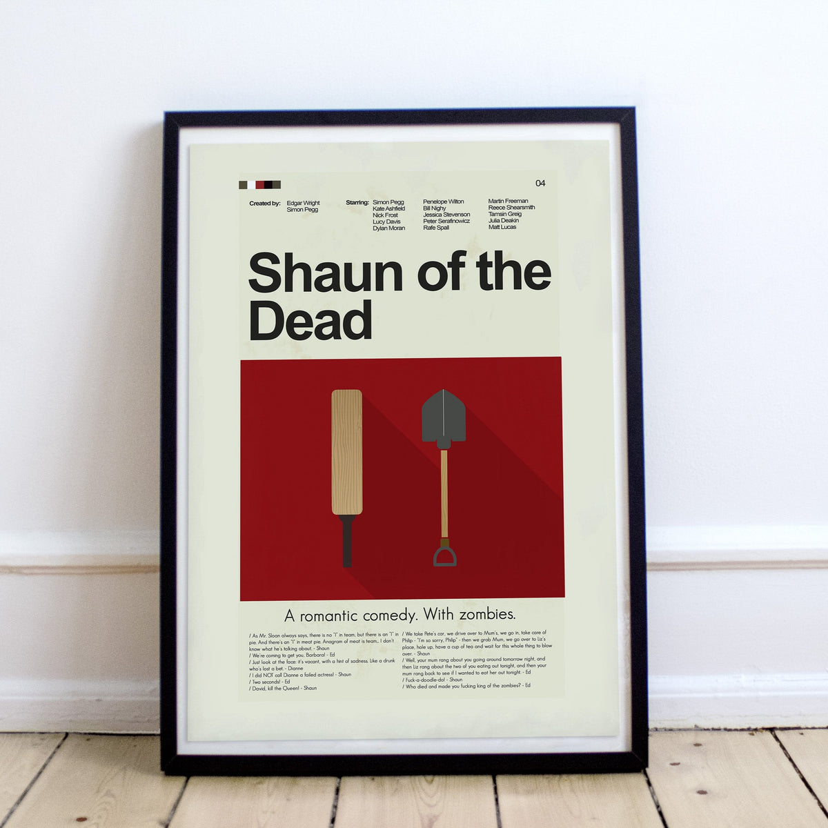 Shaun of the Dead Inspired Mid-Century Modern Print | 12"x18" or 18"x24" Print only