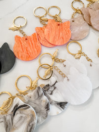 Load image into Gallery viewer, Cats! Cats! Acrylic Keychain with Cat Charm
