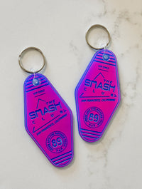 Load image into Gallery viewer, The Smash Club | Iridescent Retro Motel Keychain
