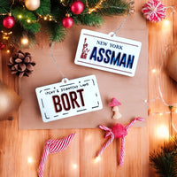 Load image into Gallery viewer, Bort or Assman License PlateChristmas Ornament
