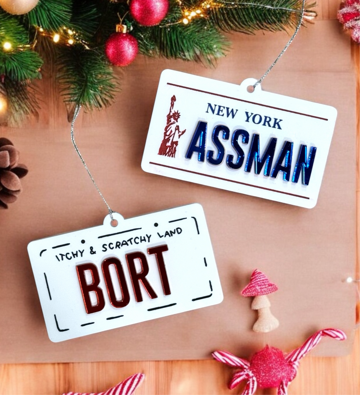 Bort or Assman License PlateChristmas Ornament