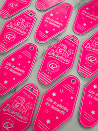 Load image into Gallery viewer, Keys to the Dreamhouse (Barbie) | Retro Motel Keychain
