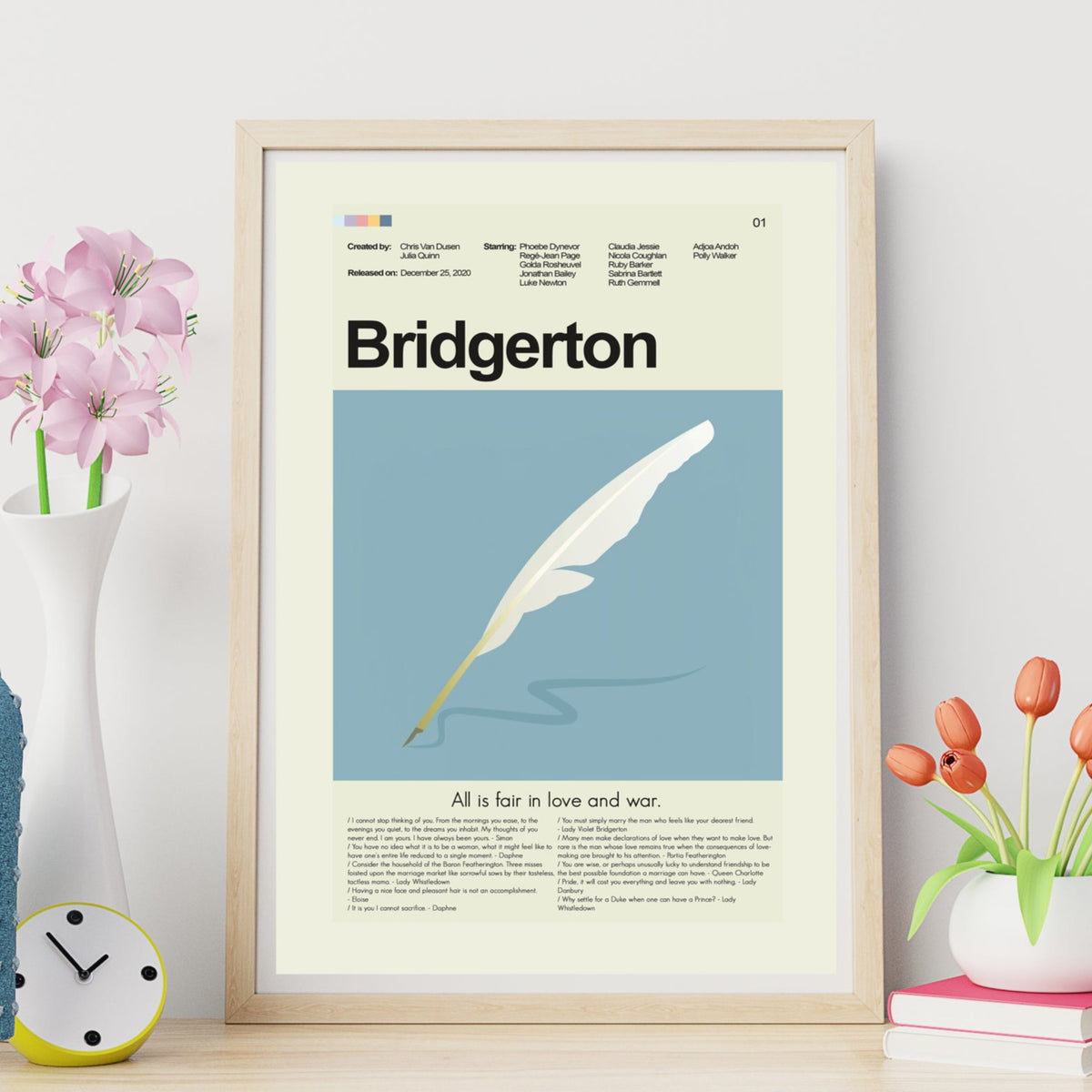 Bridgerton Season 1 - Quill | 12"x18" or 18"x24" Print only