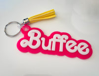 Load image into Gallery viewer, Barbie Name Acrylic Keychain | With or Without Tassel
