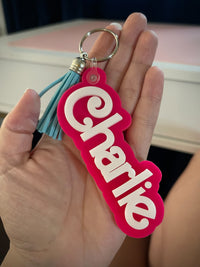 Load image into Gallery viewer, Barbie Name Acrylic Keychain | With or Without Tassel
