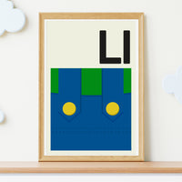 Load image into Gallery viewer, Luigi Alphabet Print | 12&quot;x18&quot; or 18&quot;x24&quot; Print only
