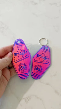 Load and play video in Gallery viewer, The Smash Club | Iridescent Retro Motel Keychain
