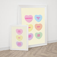 Load image into Gallery viewer, Candy Hearts | Fully Customizable 12&quot;x18&quot; or 18&quot;x24&quot; Print only
