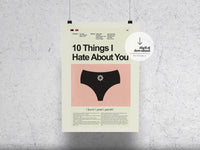 Load image into Gallery viewer, 10 Things I Hate About You | DIGITAL ARTWORK DOWNLOAD
