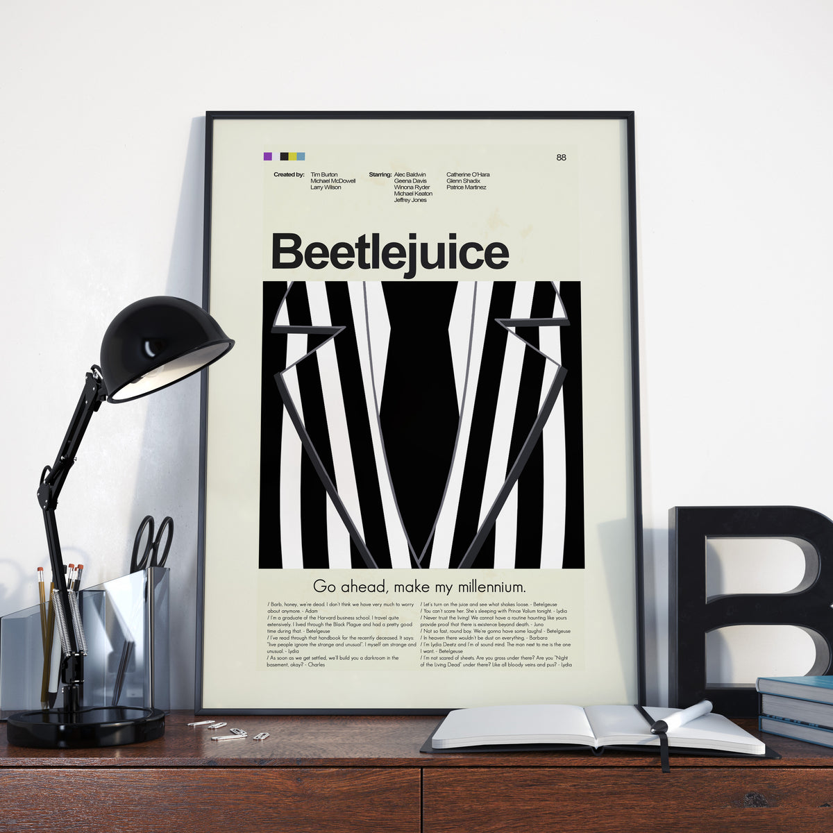Beetlejuice - Black and White Striped Suit | 12"x18" or 18"x24" Print only
