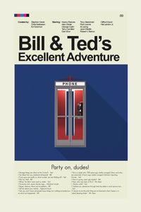 Load image into Gallery viewer, Bill &amp; Ted&#39;s Excellent Adventure Inspired Mid-Century Modern Print | 12&quot;x18&quot; or 18&quot;x24&quot; Print only
