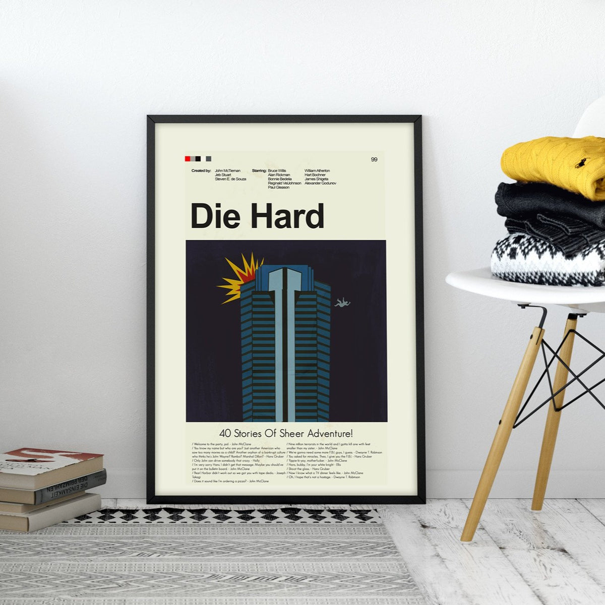 Die Hard Inspired Mid-Century Modern Print | 12"x18" or 18"x24" Print only