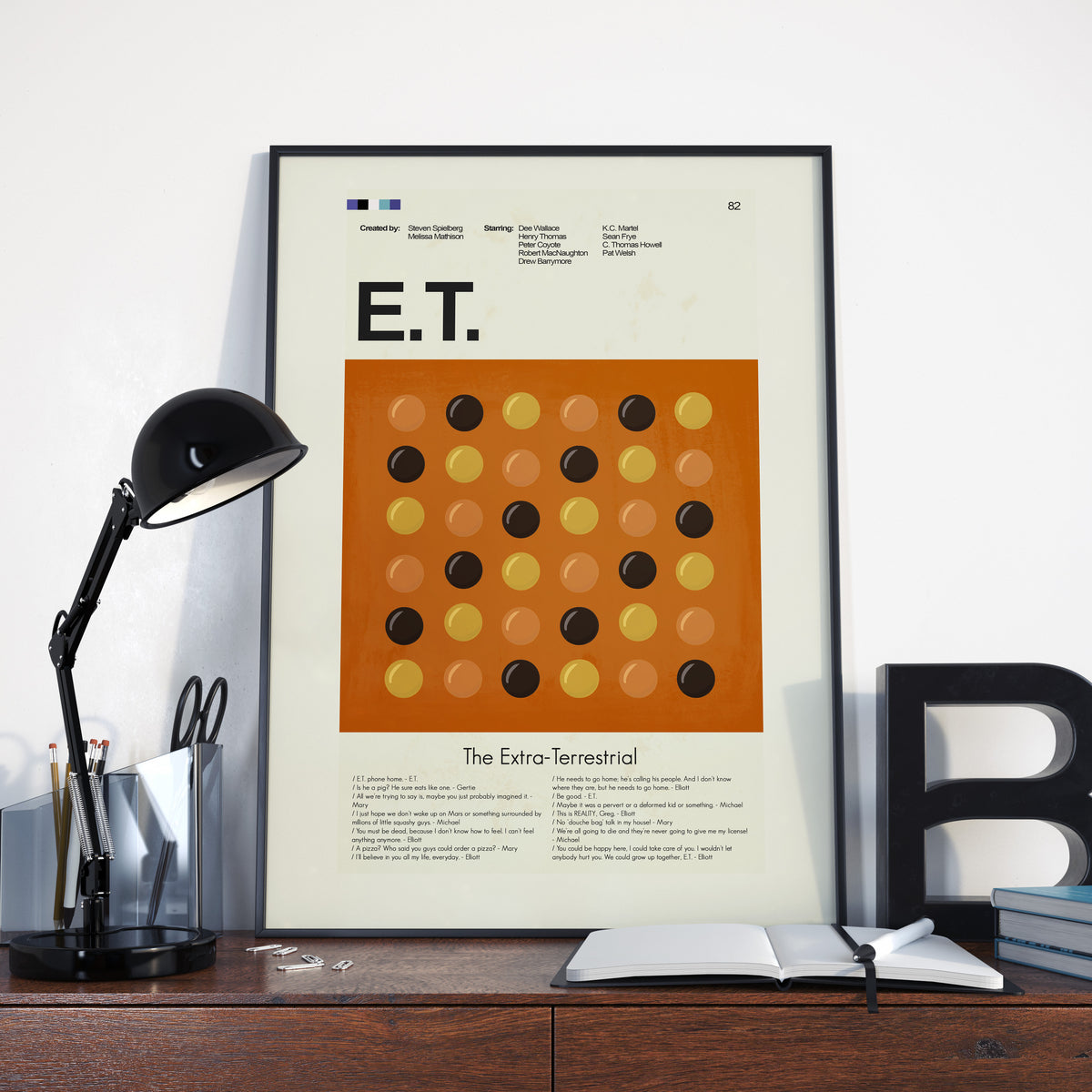 E.T. the Extra-Terrestrial Inspired Mid-Century Modern Print | 12"x18" or 18"x24" Print only