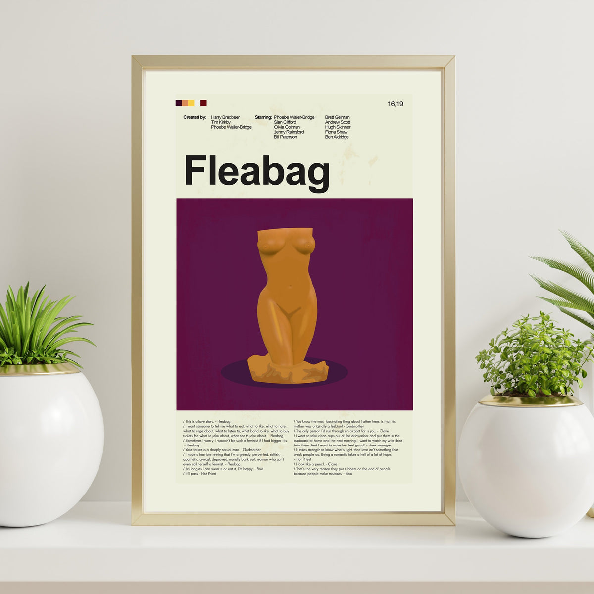 Fleabag Inspired Mid-Century Modern Print | 12"x18" or 18"x24" Print only