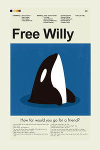 Load image into Gallery viewer, Free Willy Inspired Mid-Century Modern Print | 12&quot;x18&quot; or 18&quot;x24&quot; Print only
