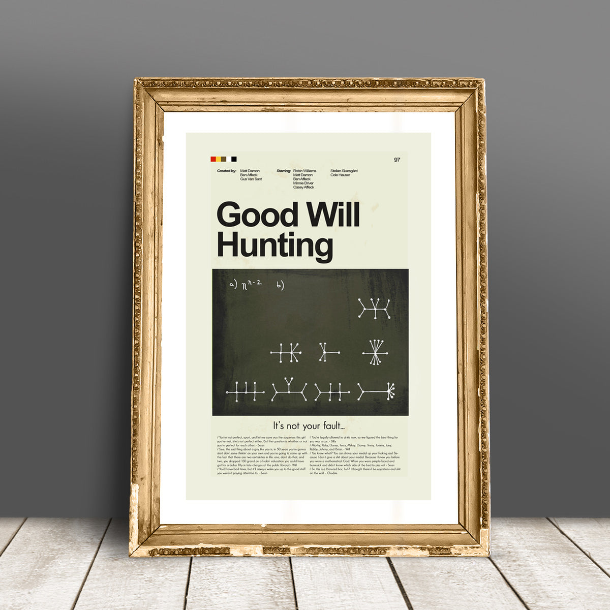 Good Will Hunting Inspired Mid-Century Modern Print | 12"x18" or 18"x24" Print only