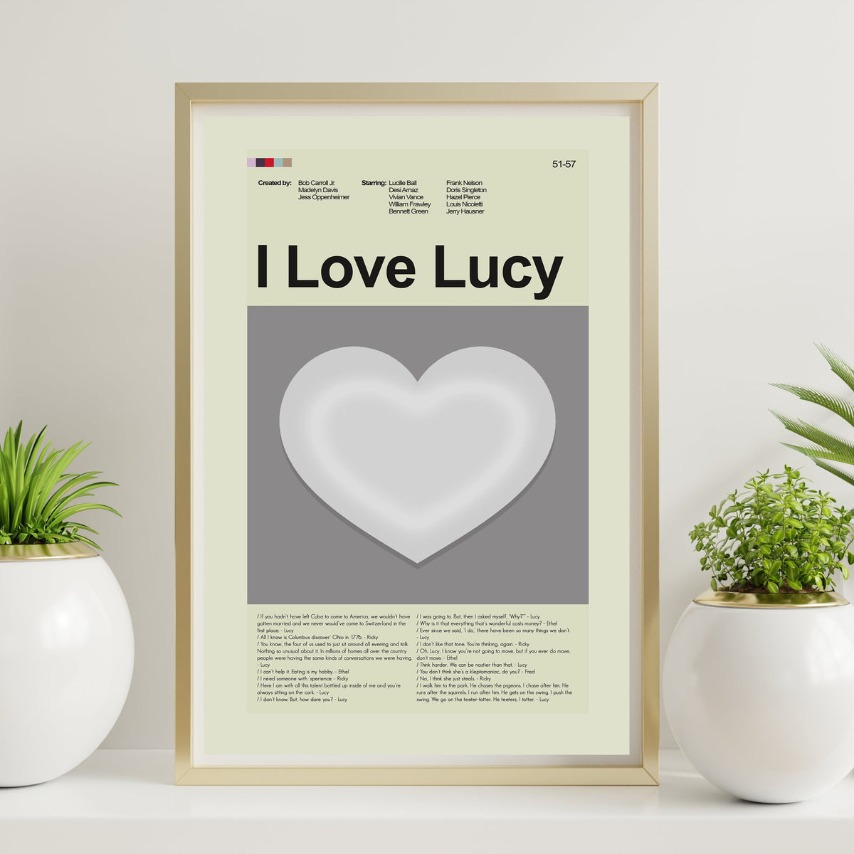 I Love Lucy - Heart  | 12"x18" or 18"x24" Print only