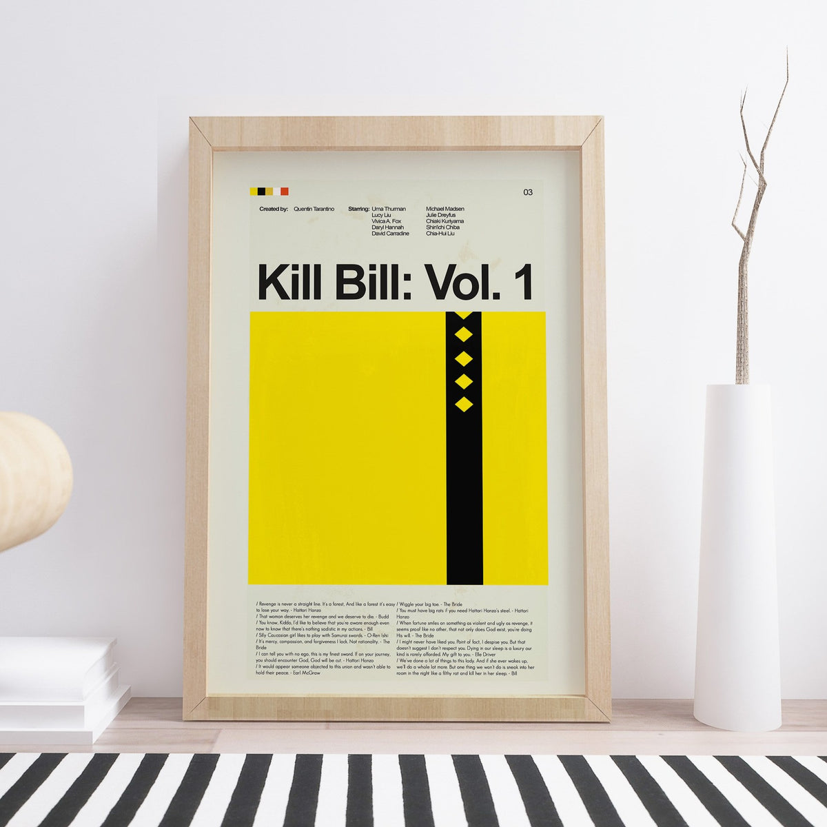 Kill Bill Vol. 1 Inspired Mid-Century Modern Print | 12"x18" or 18"x24" Print only