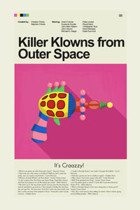 Load image into Gallery viewer, Killer Klowns from Outer Space Inspired Mid-Century Modern Print | 12&quot;x18&quot; or 18&quot;x24&quot; Print only
