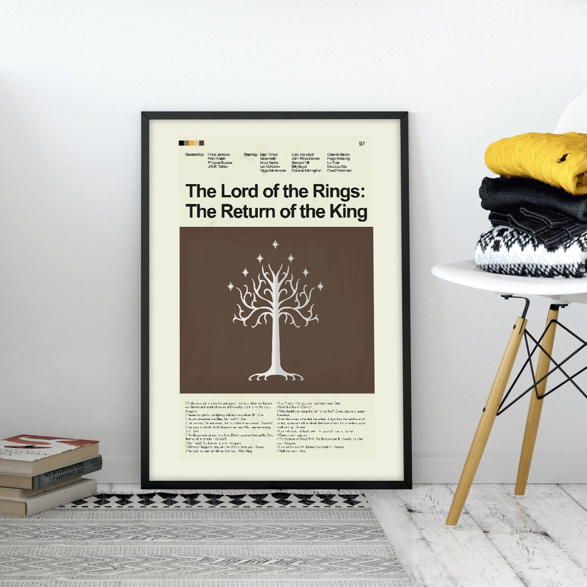 Lord of the Rings: Return of the King Inspired Mid-Century Modern Print | 12"x18" or 18"x24" Print only