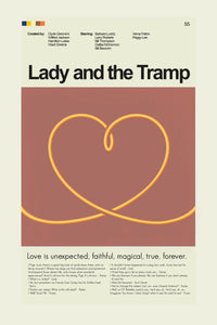 Load image into Gallery viewer, Lady and the Tramp Inspired Mid-Century Modern Print | 12&quot;x18&quot; or 18&quot;x24&quot; Print only
