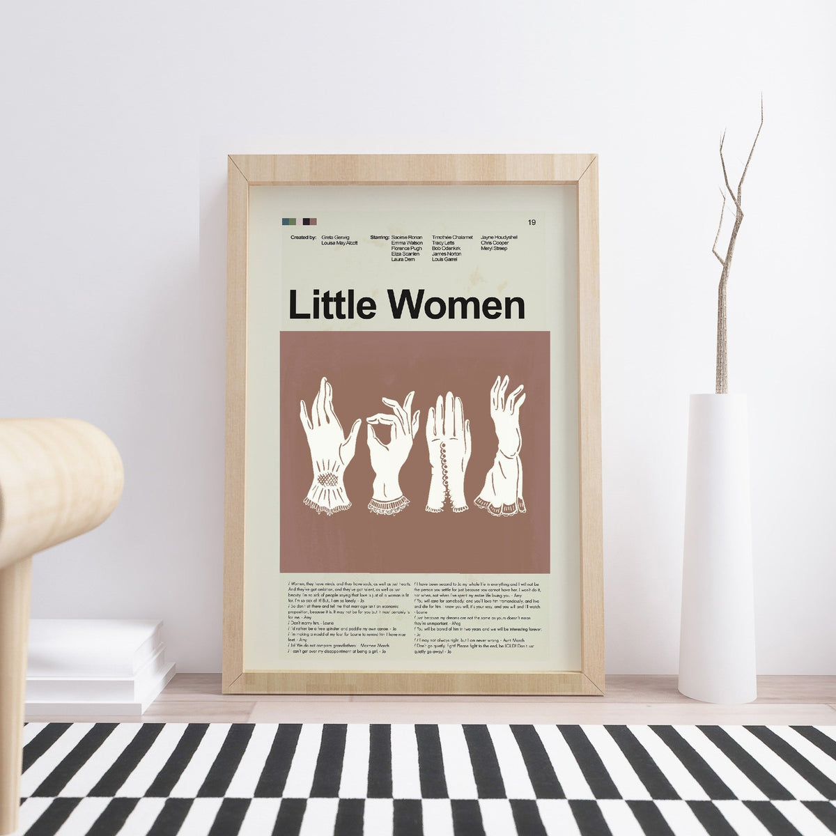 Little Women Inspired Mid-Century Modern Print | 12"x18" or 18"x24" Print only