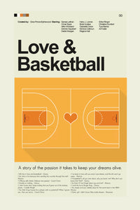 Load image into Gallery viewer, Love &amp; Basketball Mid-Century Modern Print | 12&quot;x18&quot; or 18&quot;x24&quot; Print only

