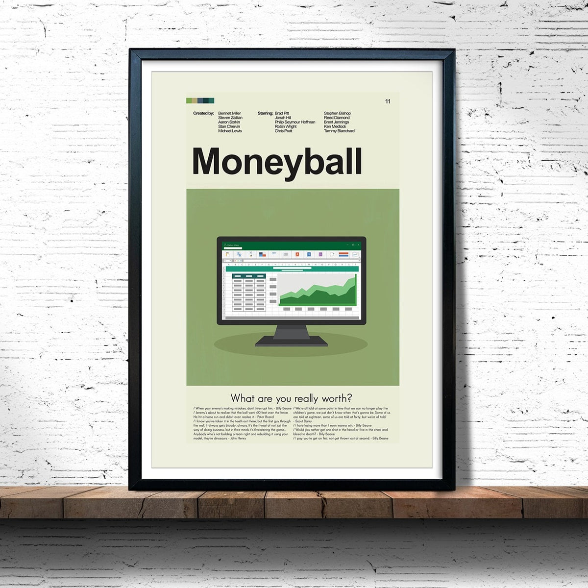 Moneyball - Spreadsheet | 12"x18" or 18"x24" Print only