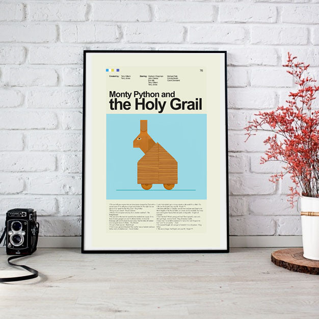 Monty Python and the Holy Grail Mid-Century Modern Print | 12"x18" or 18"x24" Print only