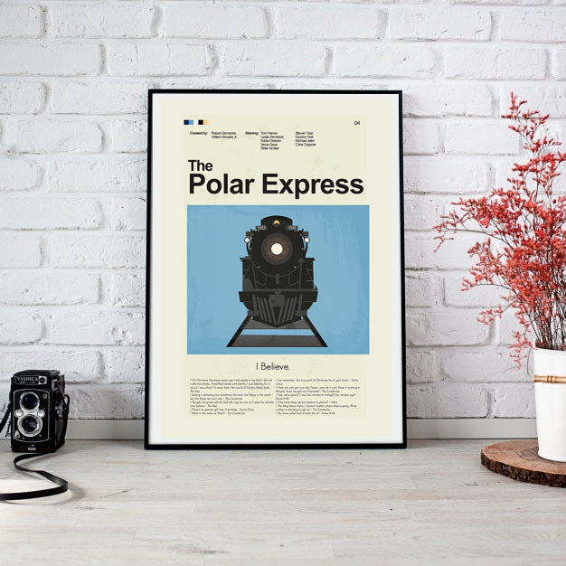 The Polar Express Inspired Mid-Century Modern Print | 12"x18" or 18"x24" Print only
