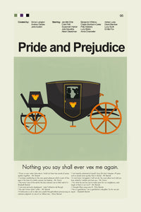 Load image into Gallery viewer, Pride and Prejudice - BBC Inspired Mid-Century Modern Print | 12&quot;x18&quot; or 18&quot;x24&quot; Print only
