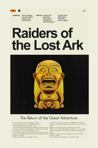 Load image into Gallery viewer, Raiders of the Lost Ark (Indiana Jones) Inspired Mid-Century Modern Print | 12&quot;x18&quot; or 18&quot;x24&quot; Print only
