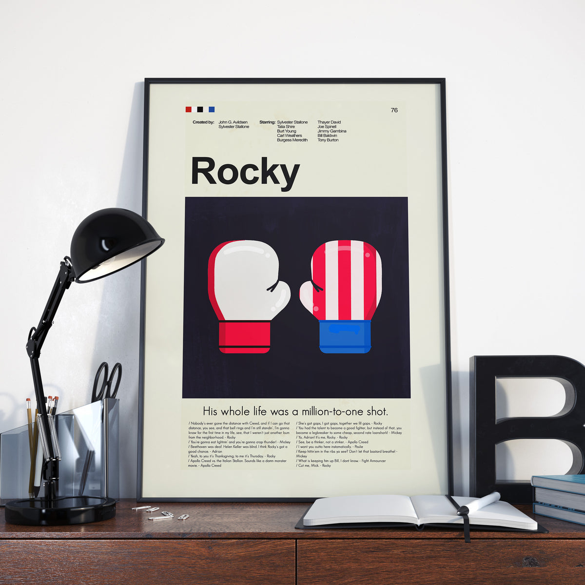 Rocky Inspired Mid-Century Modern Print | 12"x18" or 18"x24" Print only