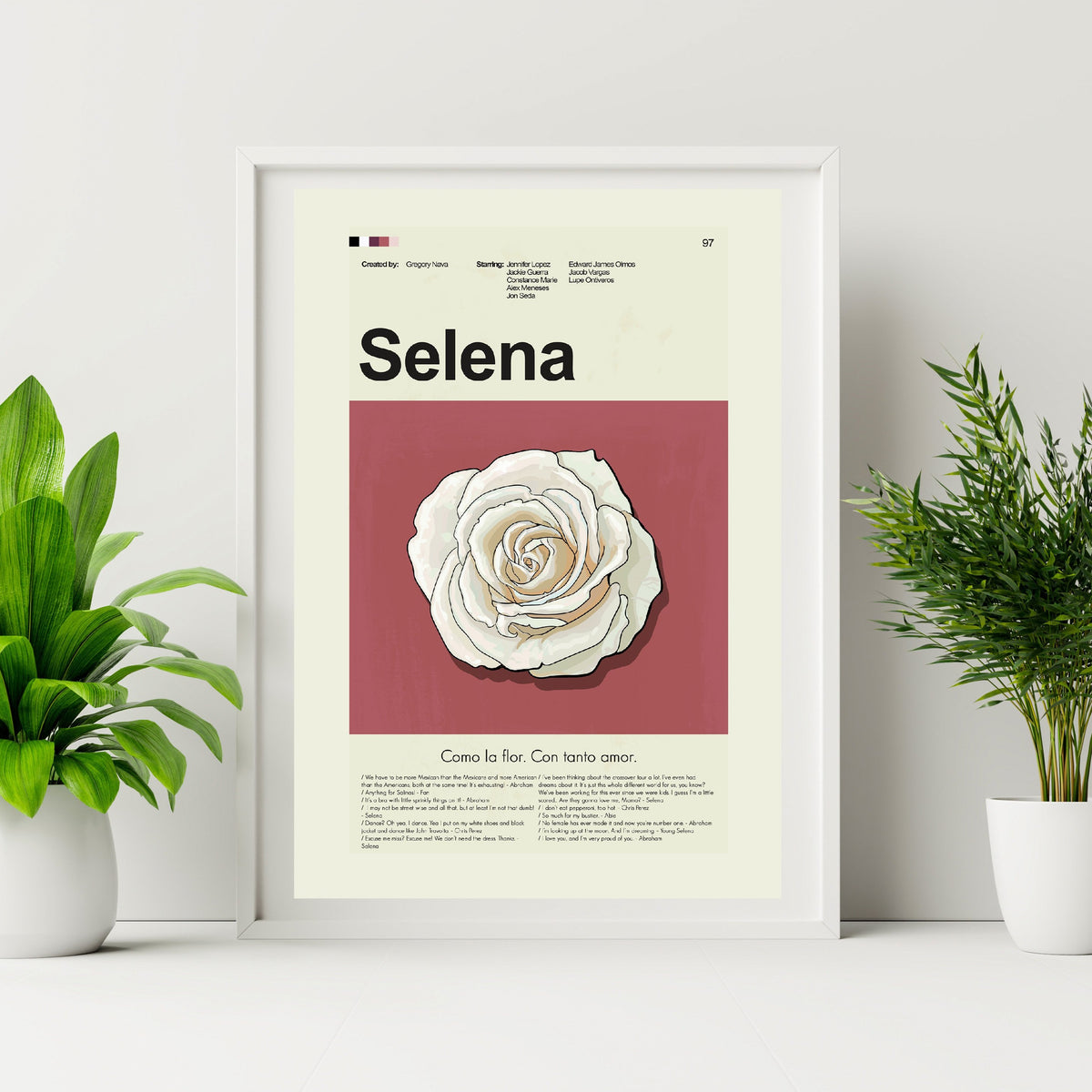 Selena Inspired Mid-Century Modern Print | 12"x18" or 18"x24" Print only