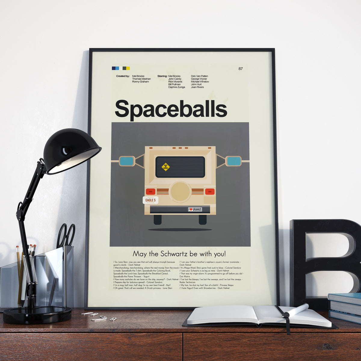 Spaceballs Inspired Mid-Century Modern Print | 12"x18" or 18"x24" Print only