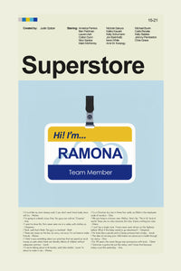Load image into Gallery viewer, Superstore - Amy's Name Tag  | 12"x18" or 18"x24" Print only
