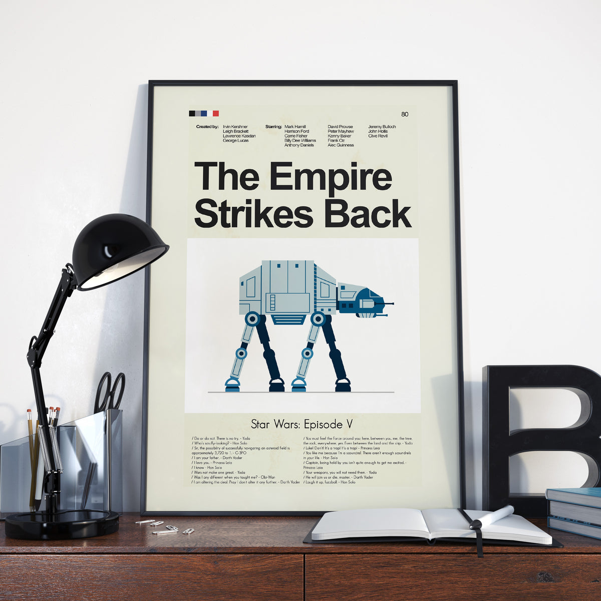 The Empire Strikes Back (Star Wars Episode V) Inspired Mid-Century Modern Print | 12"x18" or 18"x24" Print only