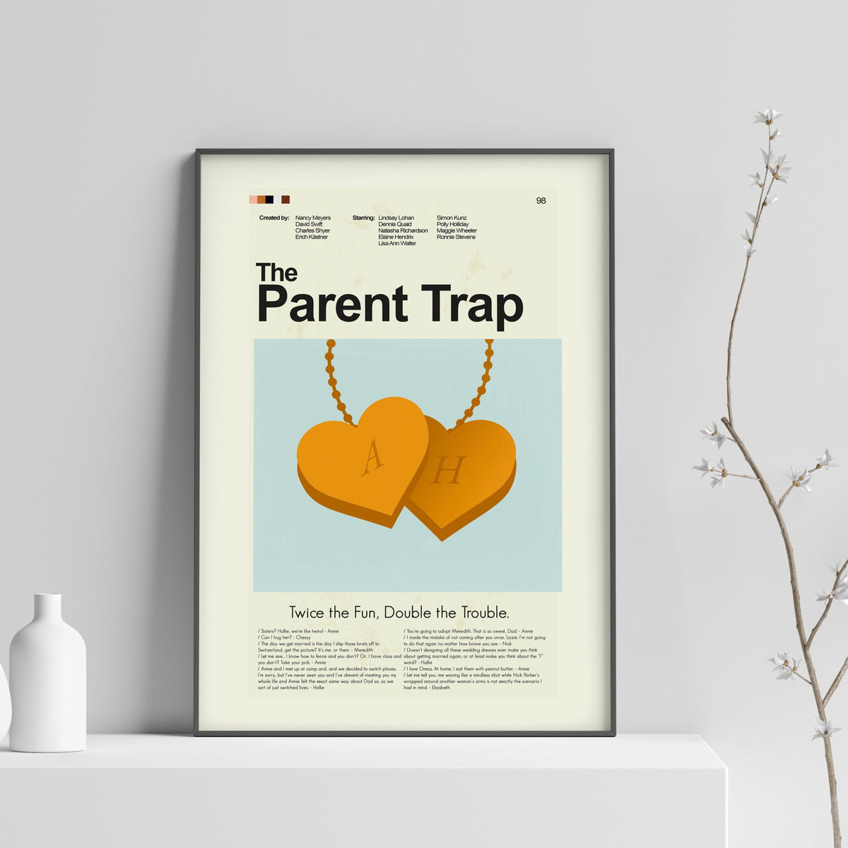 The Parent Trap - Initial Lockets  | 12"x18" or 18"x24" Print only