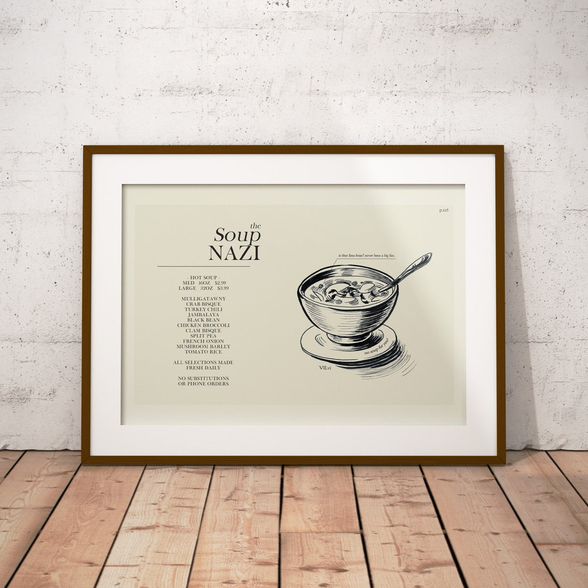Seinfeld "The Soup Nazi" Schematic | 12"x18" or 18"x24" Print only