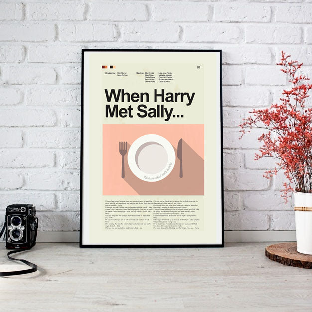 When Harry Met Sally Inspired Mid-Century Modern Print | 12"x18" or 18"x24" Print only