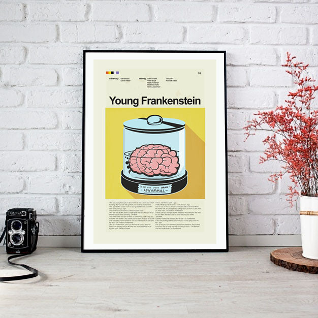 Young Frankenstein Inspired Mid-Century Modern Print | 12"x18" or 18"x24" Print only