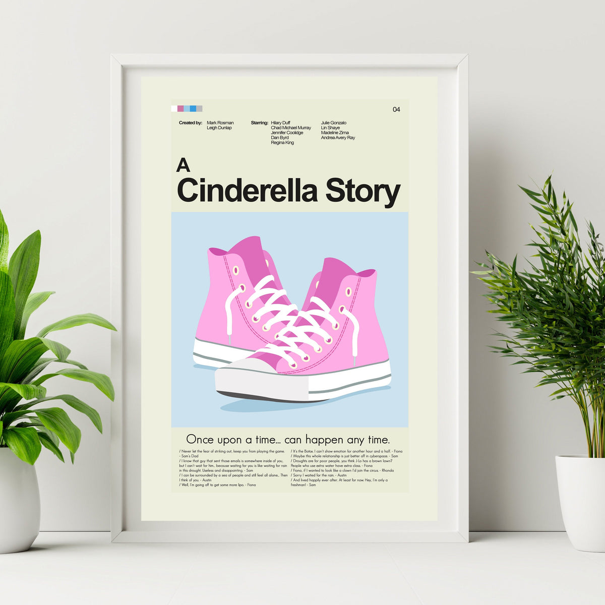 A Cinderella Story - Pink Sneakers | 12"x18" or 18"x24" Print only