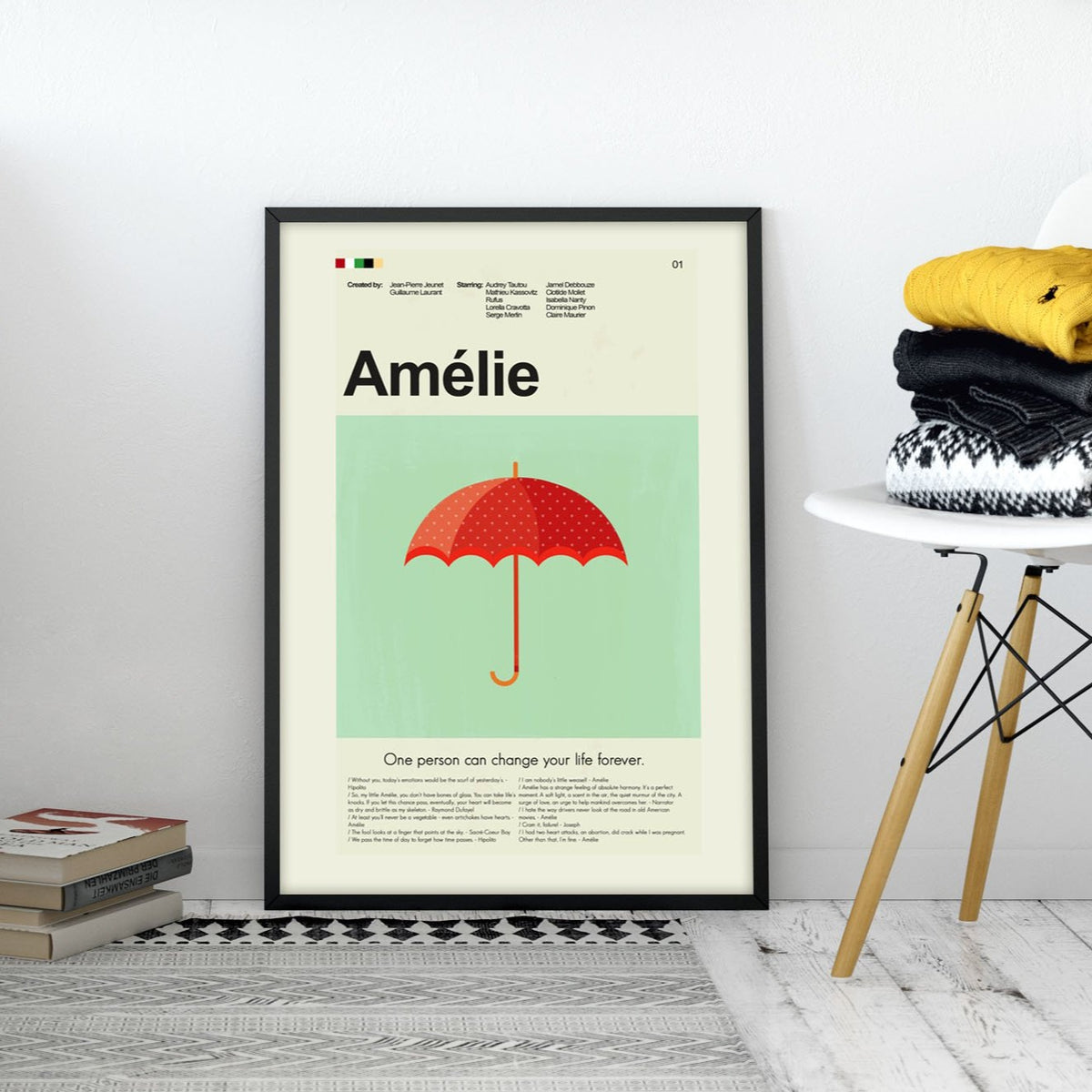 Amelie - Red Polka Dot Umbrella | 12"x18" or 18"x24" Print only