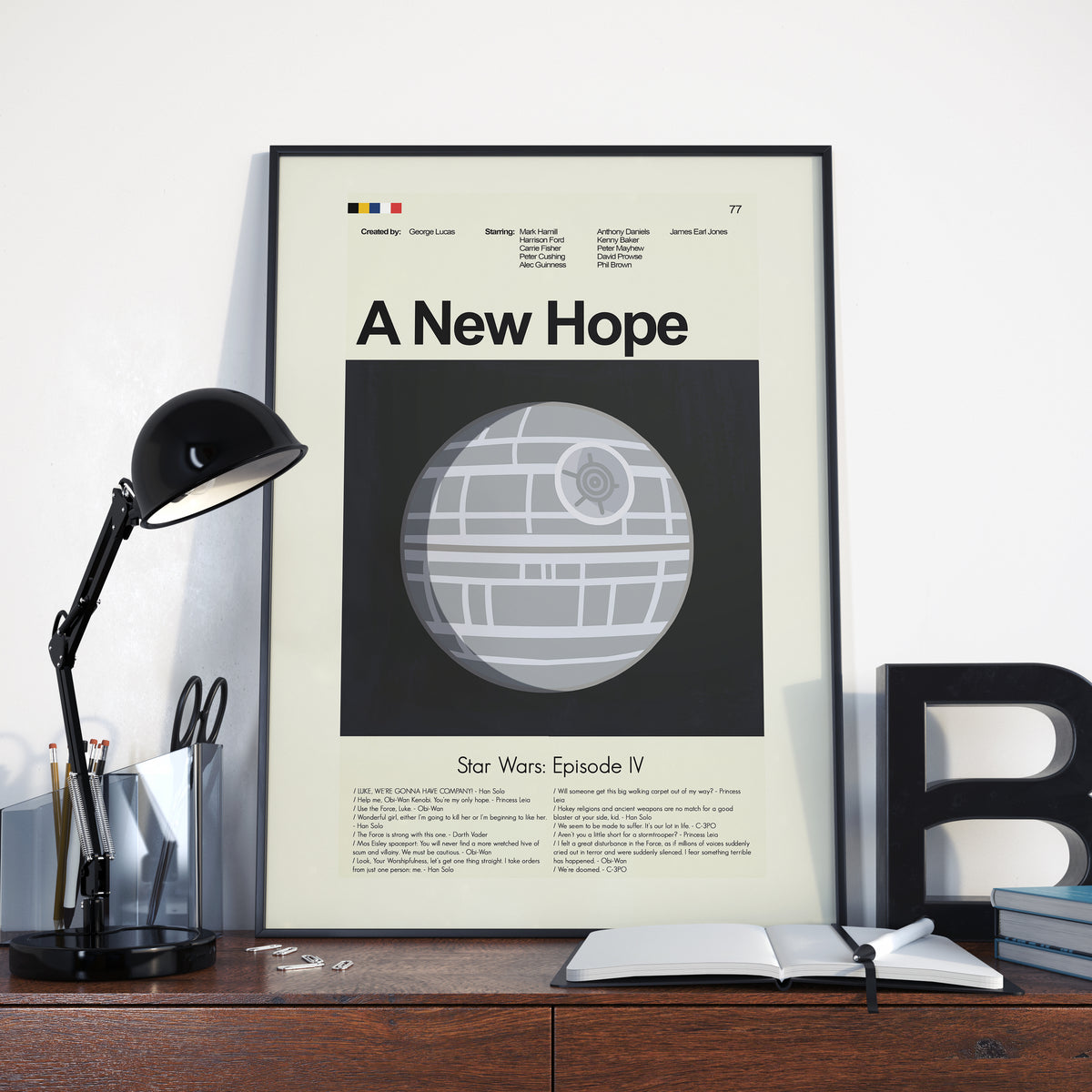 A New Hope: Star Wars Episode IV - Death Star | 12"x18" or 18"x24" Print only