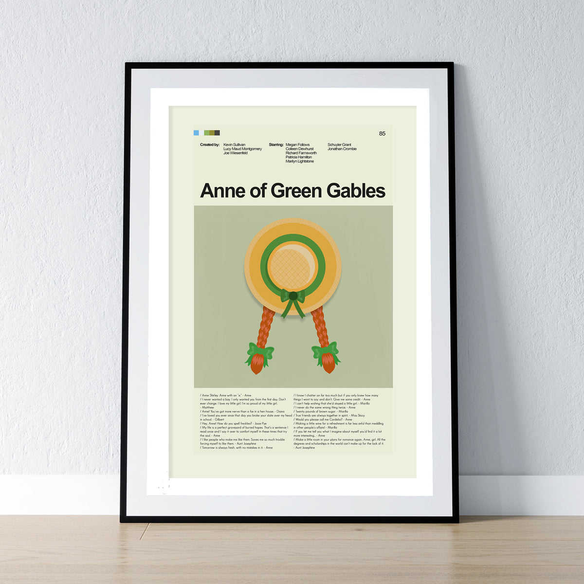 Anne of Green Gables - Hat and Pigtails  | 12"x18" or 18"x24" Print only