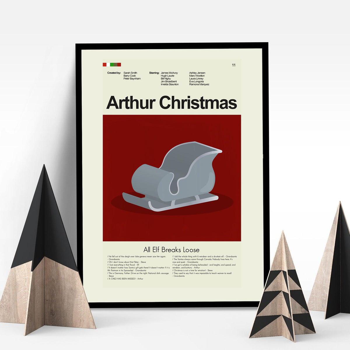 Arthur Christmas - Sleigh Game Piece | 12"x18" or 18"x24" Print only
