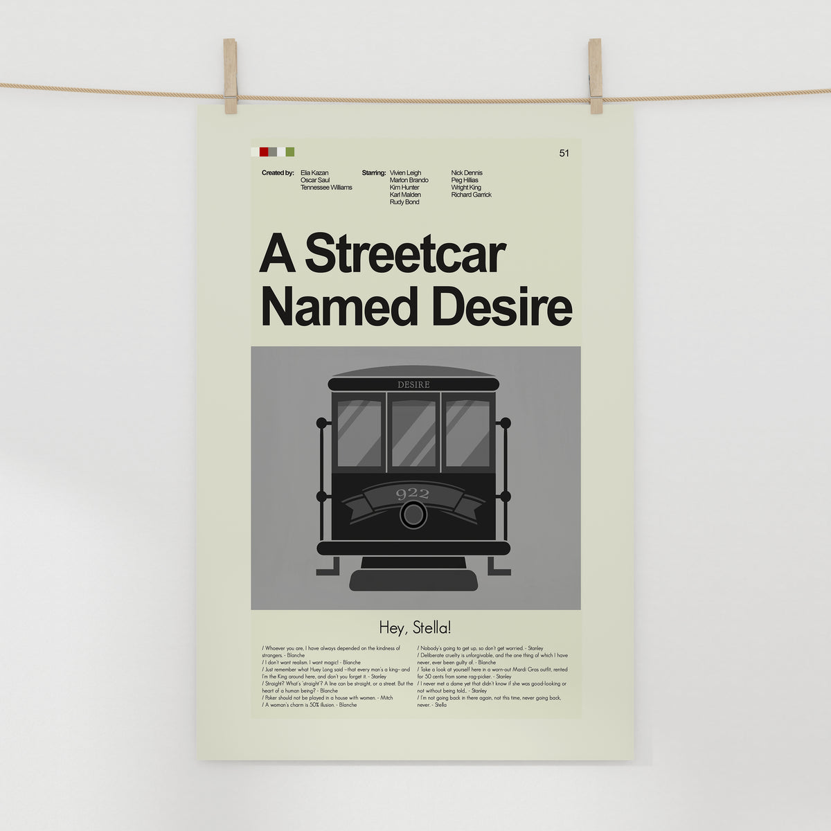 A Streetcar Named Desire - Streetcar | 12"x18" or 18"x24" Print only