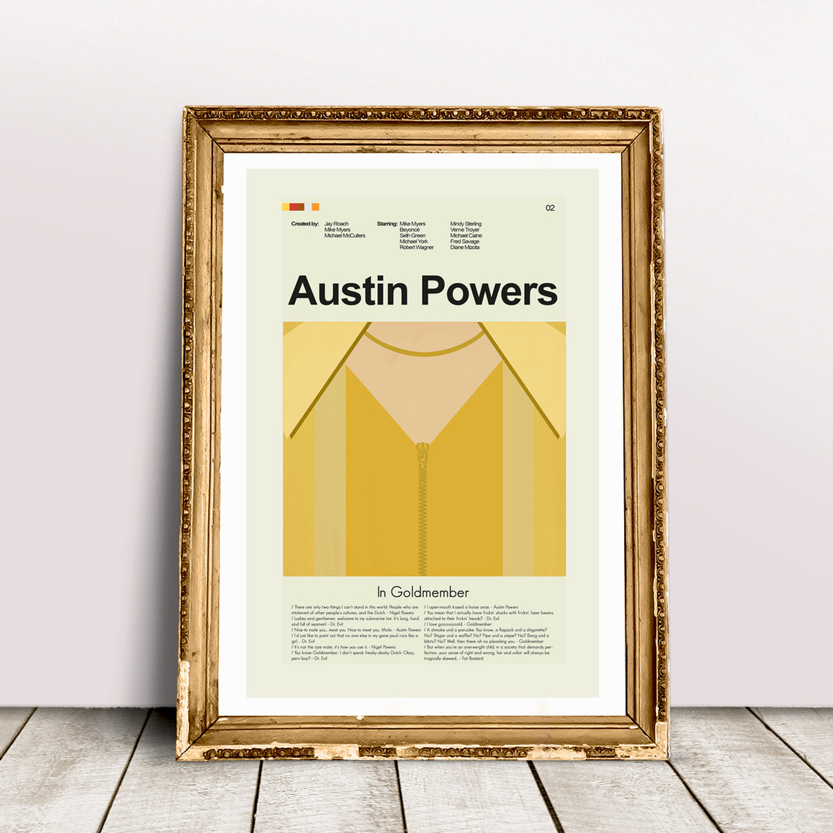 Austin Powers in Goldmember - Gold Suit | 12"x18" or 18"x24" Print only